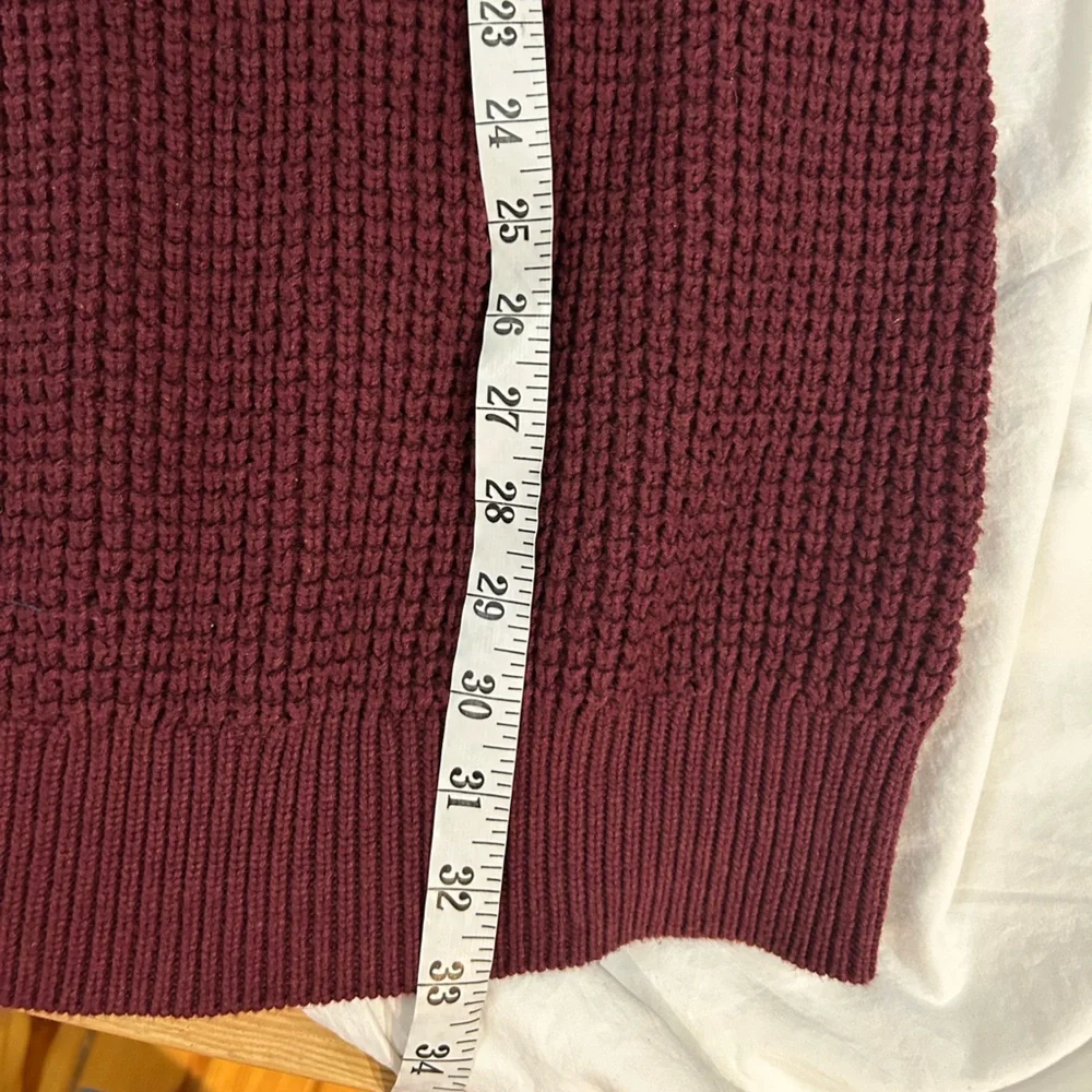 OAK HILL‎ Men's Cotton Waffle Sweater Burgundy 3XL